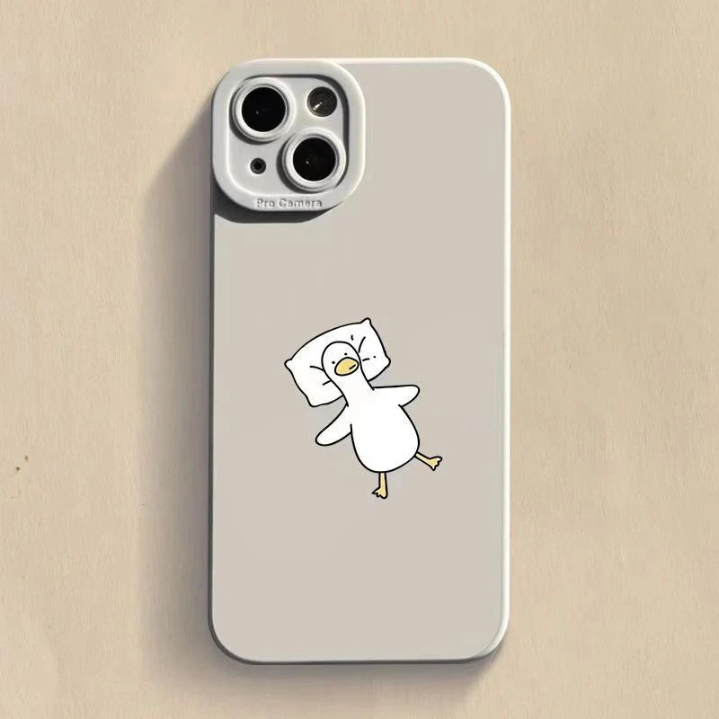 Cute Cartoon Lying Flat Duck Phone Case