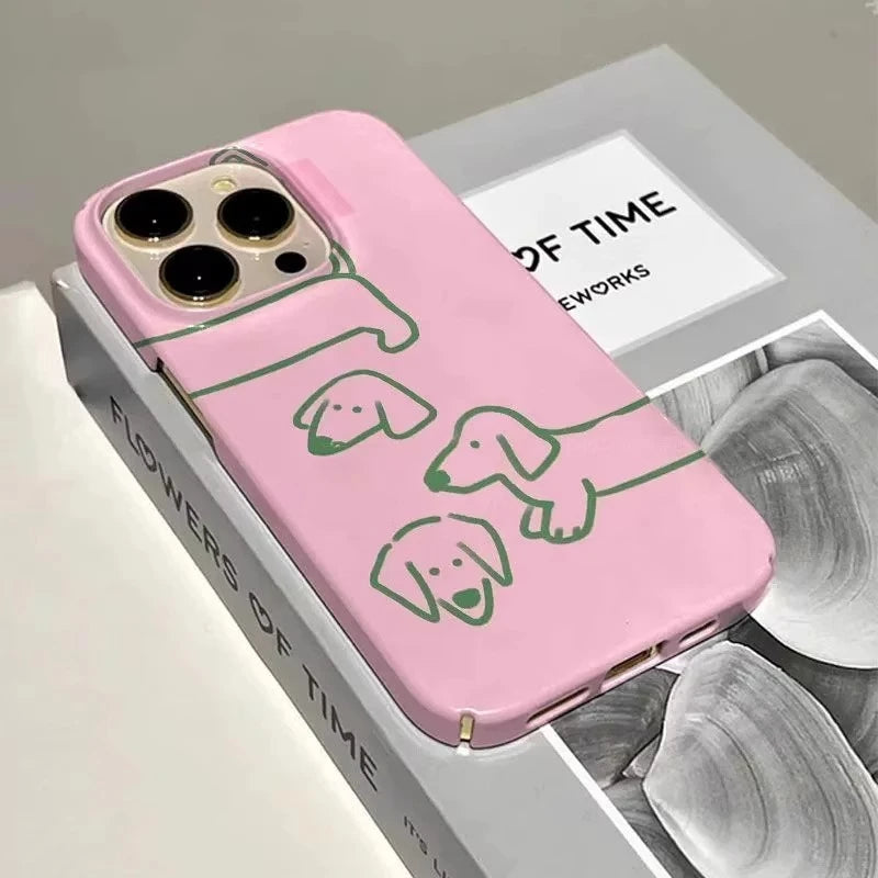 Simple Pink Dachshund Dog Phone Case