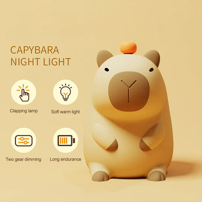 Cute Cartoon Capybara Silicone Night Light