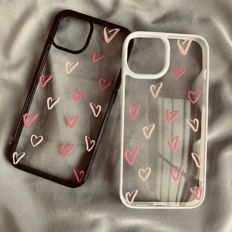 Cute Pink Love Heart Phone Case