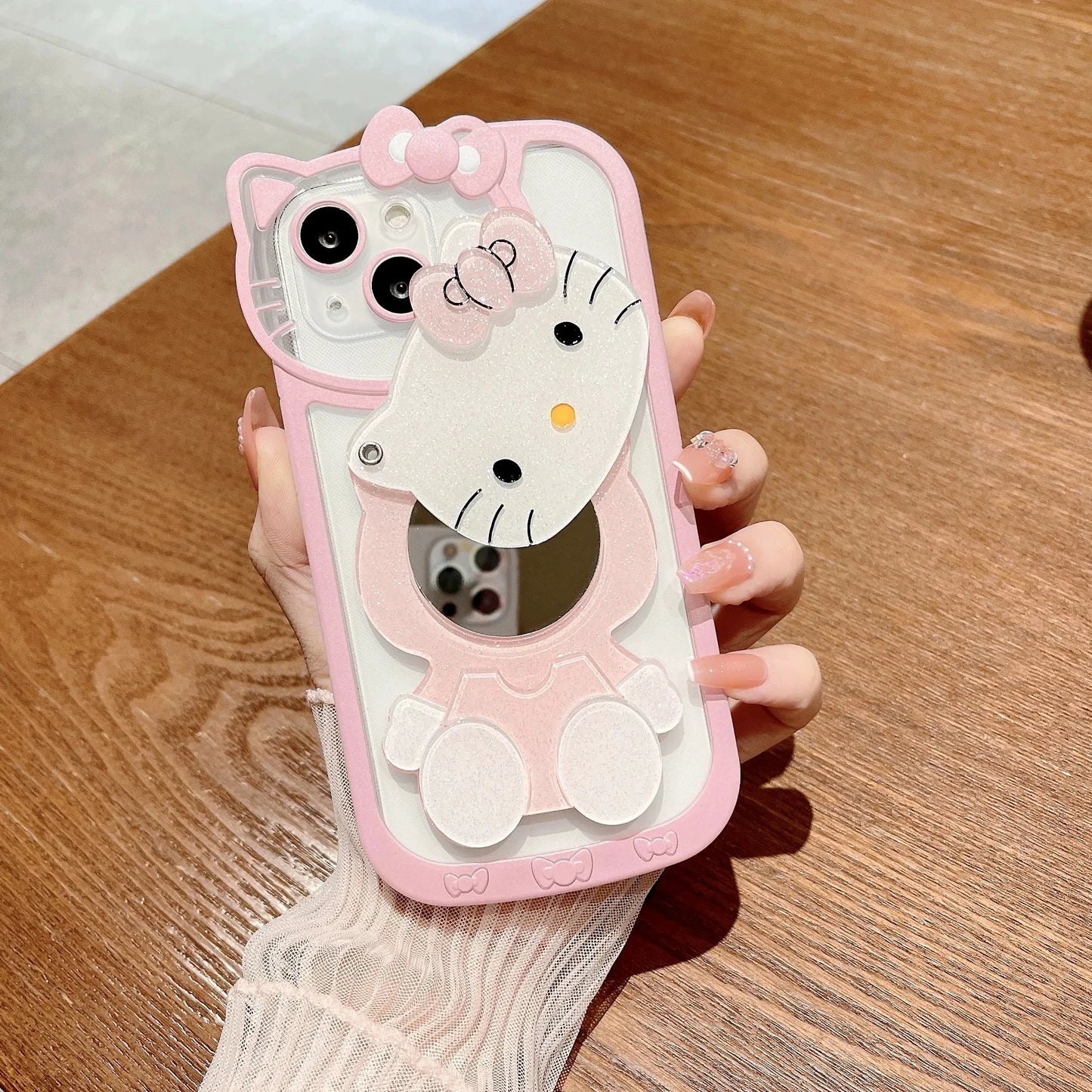 Hello Kitty Kawaii KT Head Mirror Phone Case