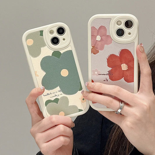 Soft Flowers 3D Leather Phone Case