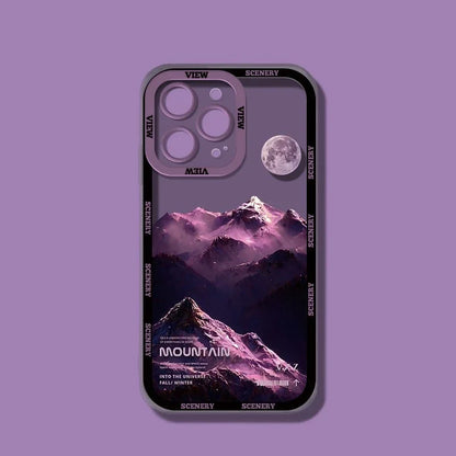 INS Purple Blue Sunset Snow Mountain Phone Case