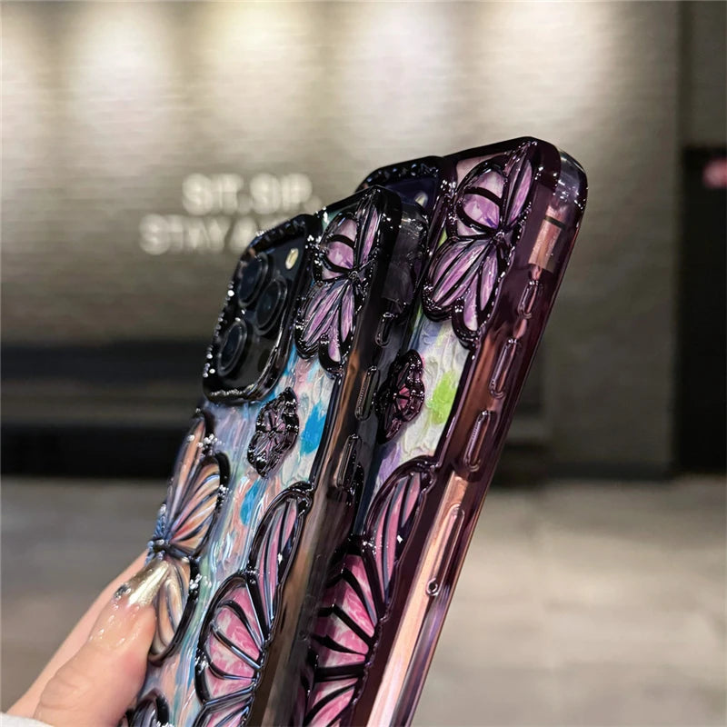 Luxury Plating Colour Fashion Flowers Phone Case