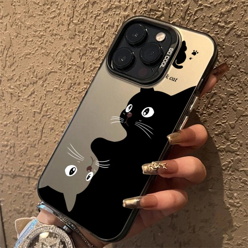 Cute Cartoon Black Cat Phone Case