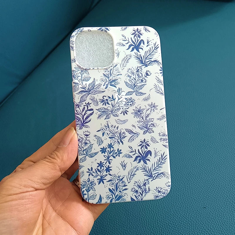 Cute Blue And White Porcelain Floral Phone Case