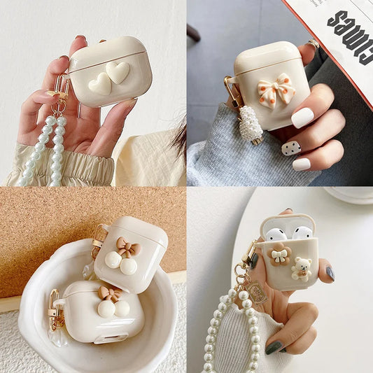 Cute Retro Beige Airpod Case