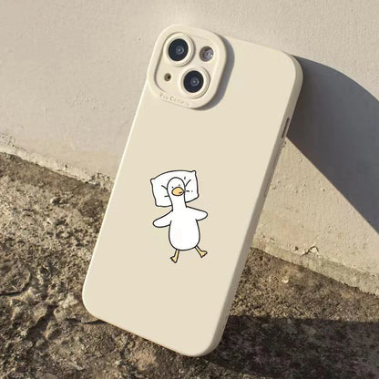 Cute Cartoon Lying Flat Duck Phone Case