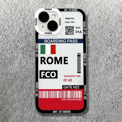 World City Travel Ticket Label Soft Phone Case