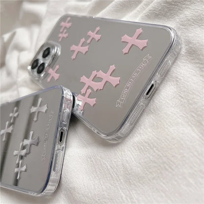 Luxury Makeup Mirror Jesus Christ Cross Phone Case