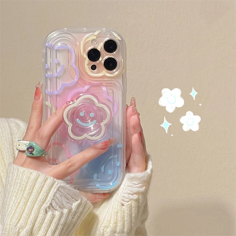 Flower Cover Grip Holder Phone Case