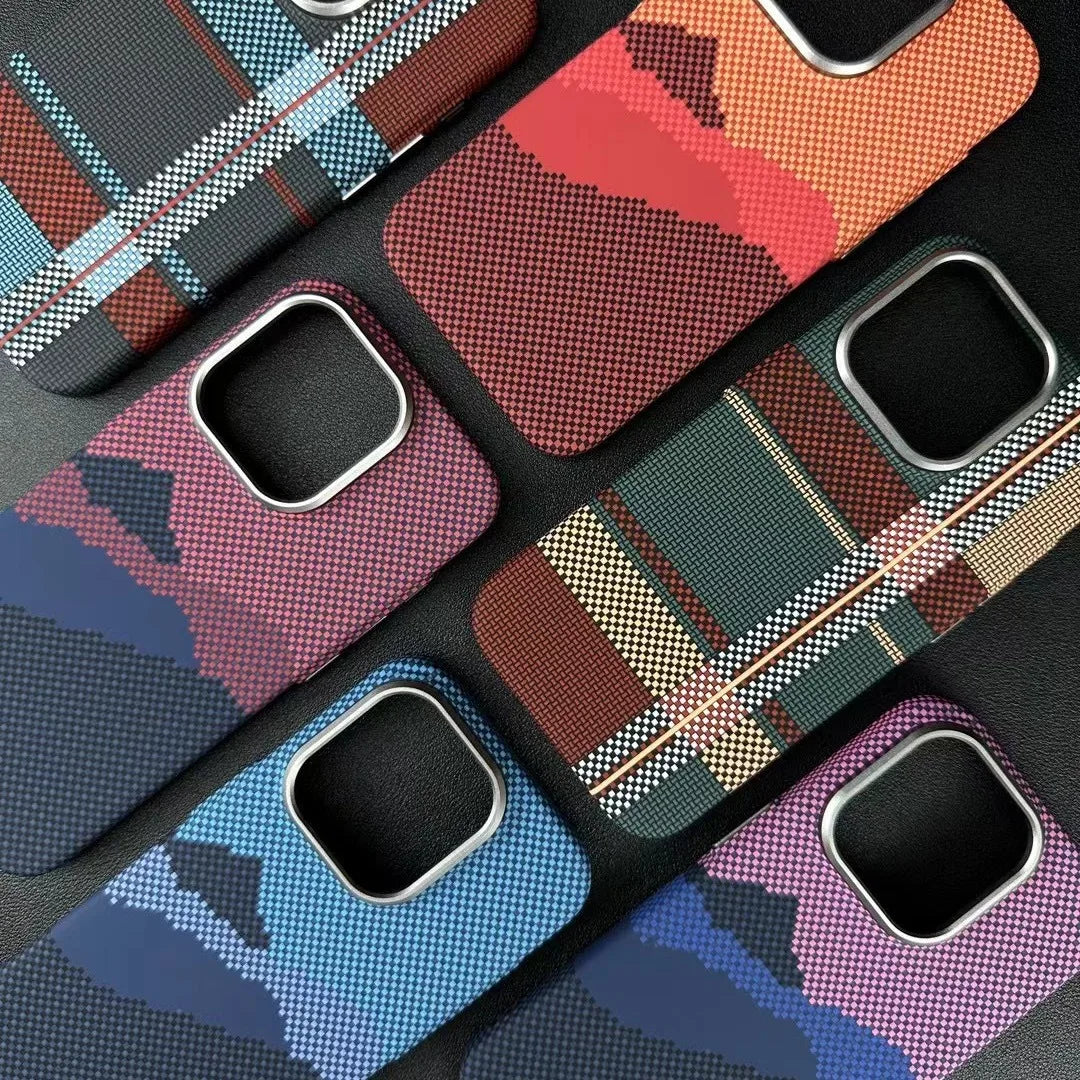 Magnetic Kevlar Carbon Fiber Pattern Phone Case