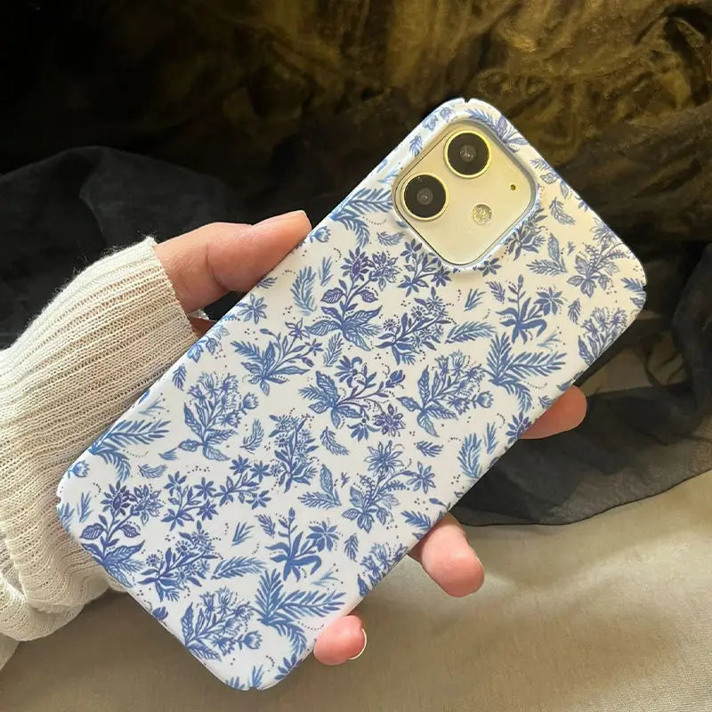 Cute Blue And White Porcelain Floral Phone Case