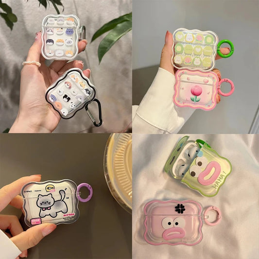 Cute Cartoon Couples Headphone Airpod Case