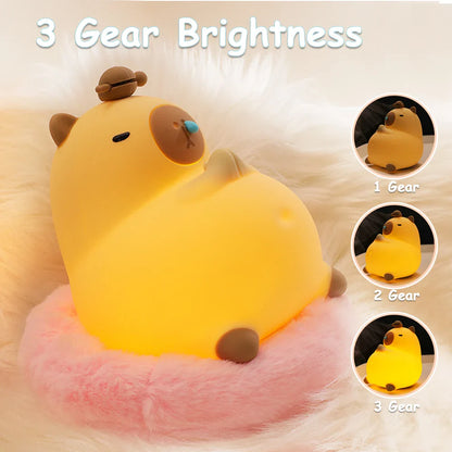 Cute Cartoon Capybara Silicone Night Light