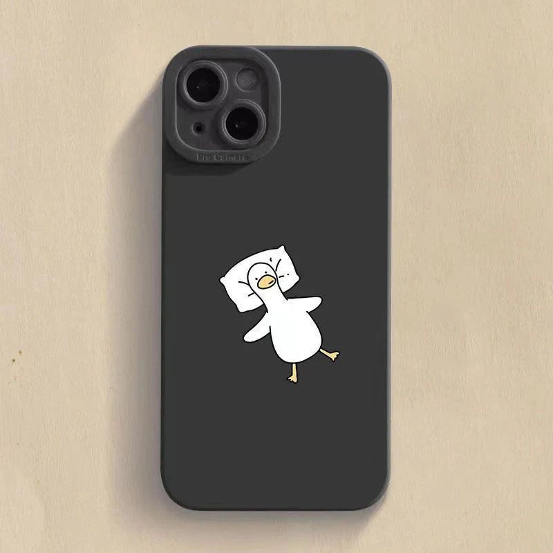 Cute Cartoon Lying Flat Duck Phone Case