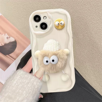 Cute 3D Fluffy Briquettes Phone Case