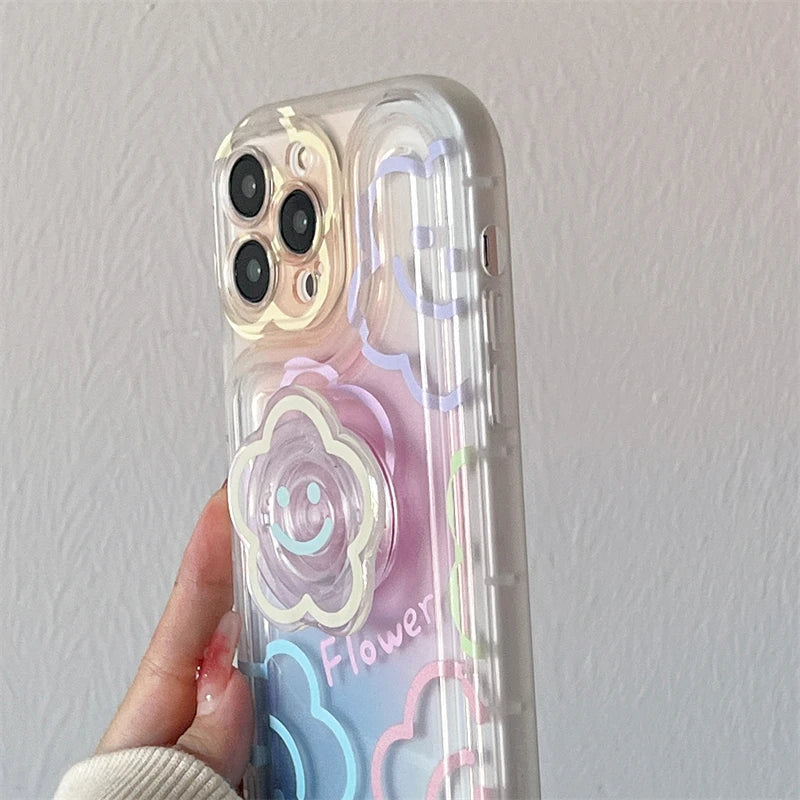 Flower Cover Grip Holder Phone Case