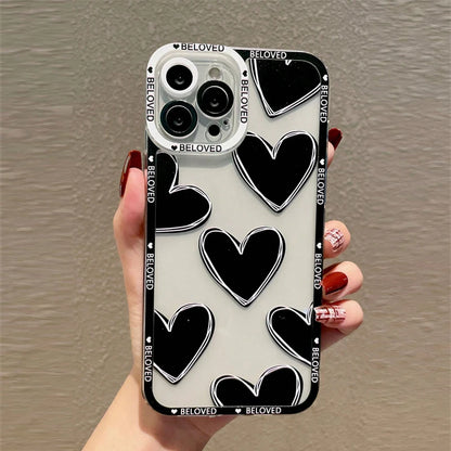 Luxury Love Heart Soft Clear Phone Case