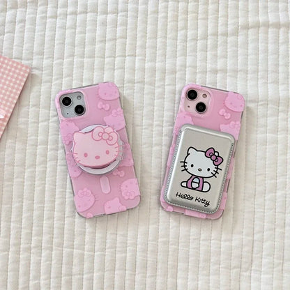 Hello Kitty Magnetic Wallet Bracket Magsafe Wireless Charge Phone Case