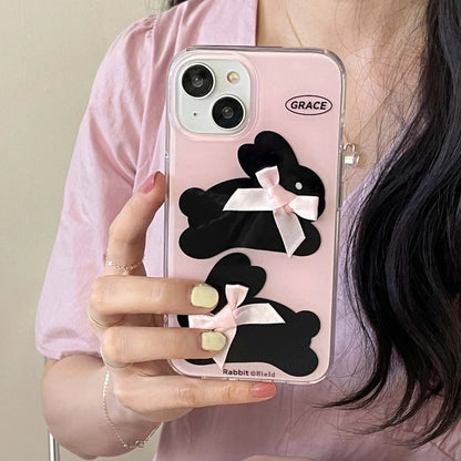 Pink Imd Rabbit Black Bunny Phone Case