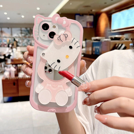 Hello Kitty Kawaii KT Head Mirror Phone Case