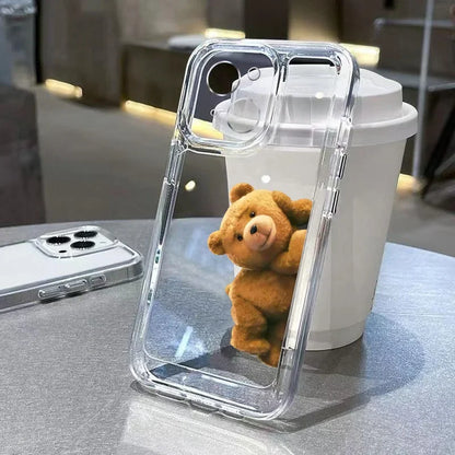 Cartoon Bear Transparent Phone Case