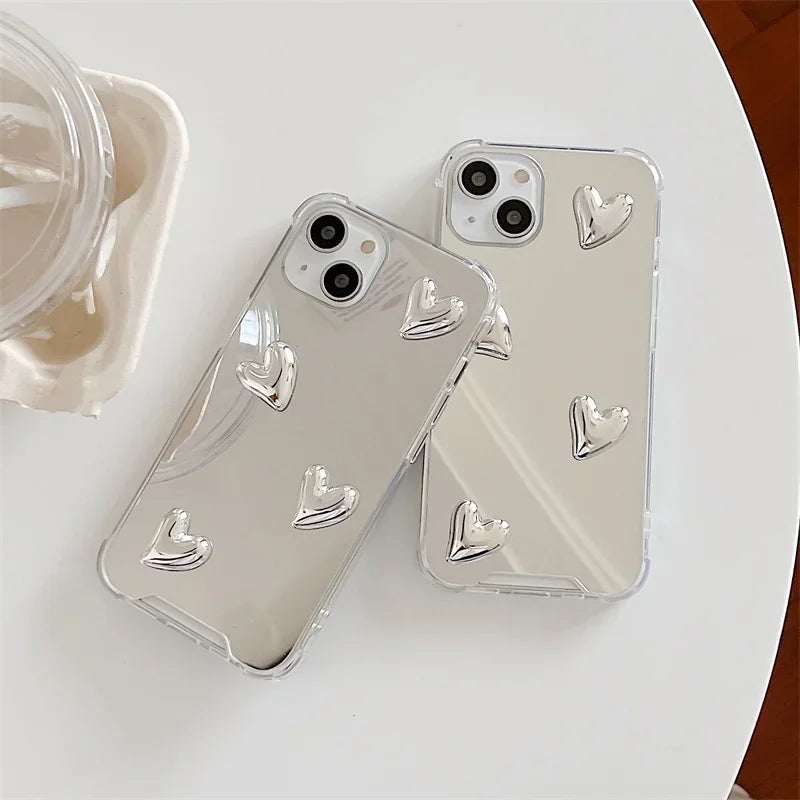 Cute Heart Soft Silicone Clear Phone Case