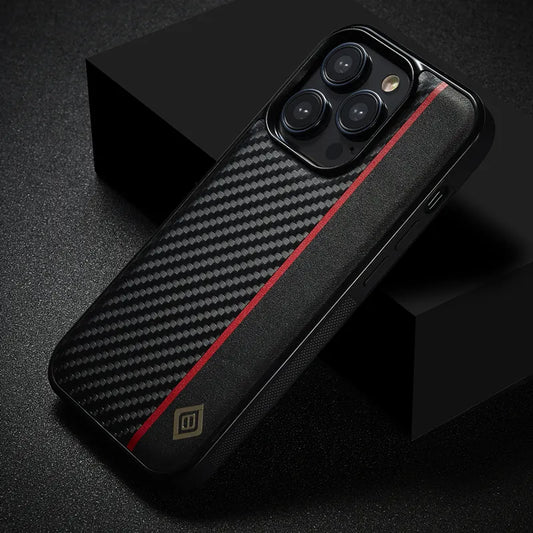 Ultrathin Carbon Fiber Leather Phone Case