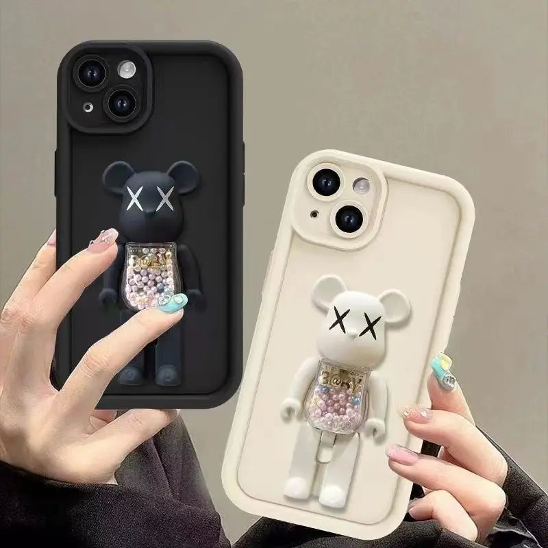 Cute 3D Bear Bracket TPU Phone Case