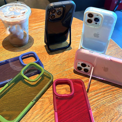 Transparent Anti-Crash Anti-Drop Dual Stand Phone Case