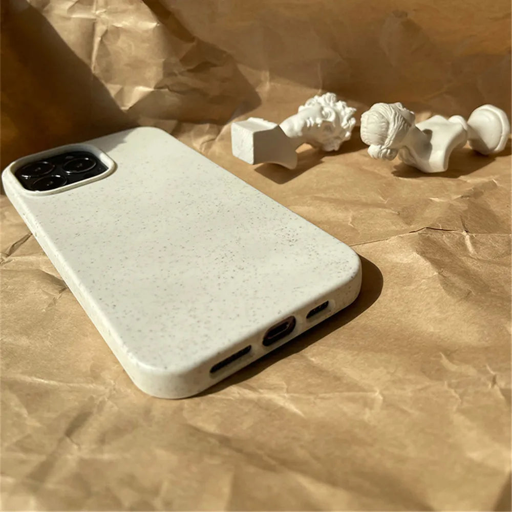 Shockproof Matte Wheat Straw Silicone Phone Case