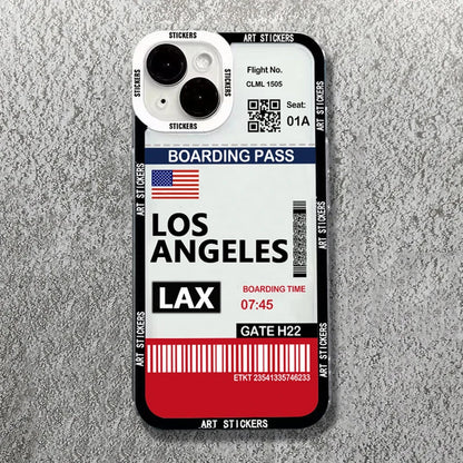 World City Travel Ticket Label Soft Phone Case