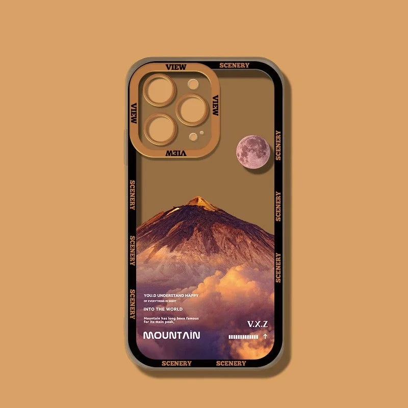 INS Purple Blue Sunset Snow Mountain Phone Case