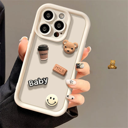 Cute Cartoon 3D Coffee Bear Phone Case