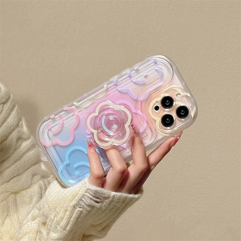 Flower Cover Grip Holder Phone Case