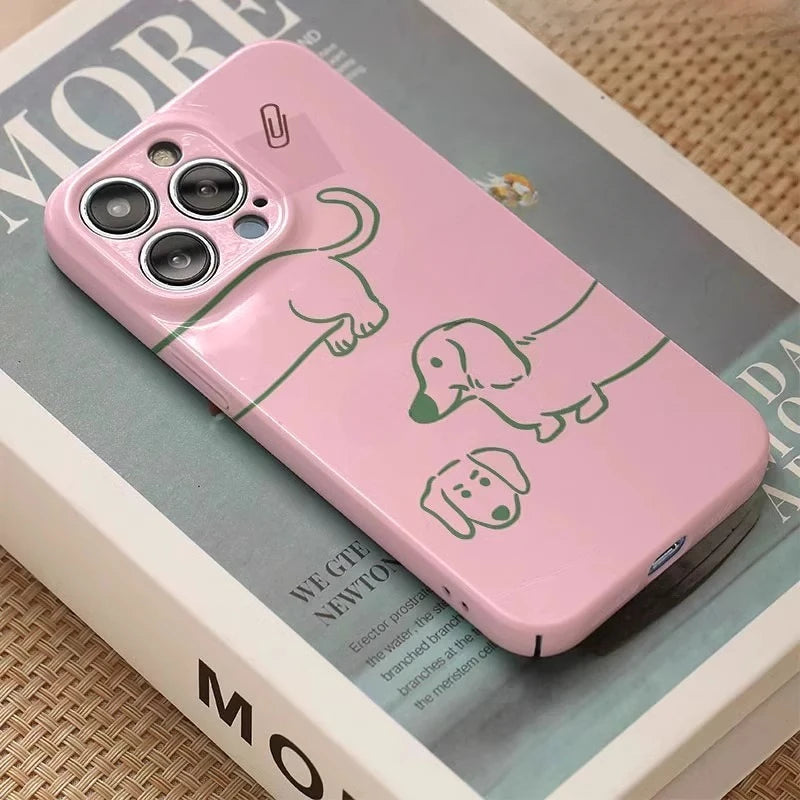 Simple Pink Dachshund Dog Phone Case