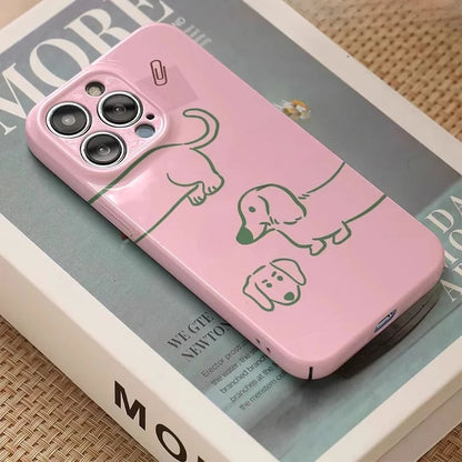 Simple Pink Dachshund Dog Phone Case