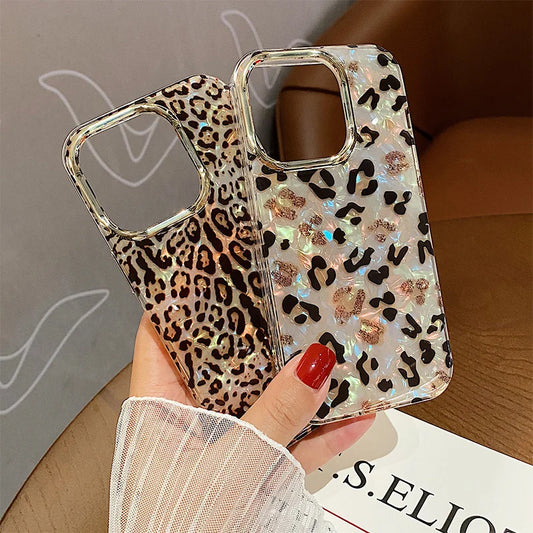 Leopard Print Glitter Phone Case