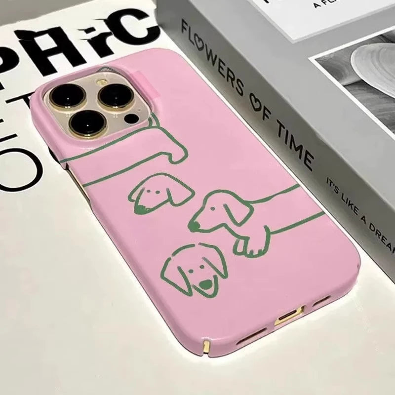 Simple Pink Dachshund Dog Phone Case