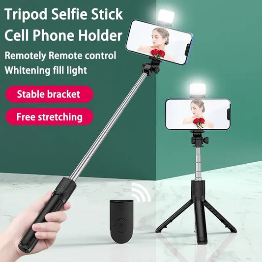 Wireless Selfie Stick Stand with Light Bluetooth Remote Extendable